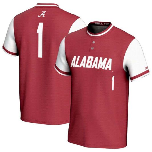 #1 A.Crimson Tide GameDay Greats Unisex Lightweight Softball Fashion Jersey - Crimson-White Stitched American College Jerseys