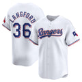Texas Rangers #36 Wyatt Langford White KLUNKIM Home Limited Player Jersey