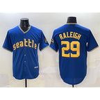 Seattle Mariners #29 Cal Raleigh Royal KLUNKIM City Connect Cool Base Stitched Jersey
