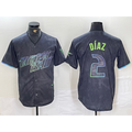 Tampa Bay Rays #2 Yandy Diaz Charcoal KLUNKIM 2024 City Connect Limited Stitched Jersey