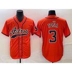 Houston Astros #3 Jeremy Pena Orange With KLUNKIM Patch Cool Base Stitched Jersey