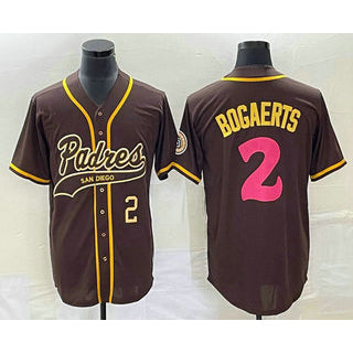 San Diego Padres #2 Xander Bogaerts Number Brown KLUNKIM NEW 2023 City Connect Cool Base Stitched Jersey