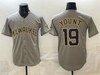 Milwaukee Brewers #19 Robin Yount Grey KLUNKIM Home Limited Stitched Jersey