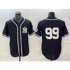 New York Yankees #99 Aaron Judge No Name Black White KLUNKIM Cool Base Stitched Jersey