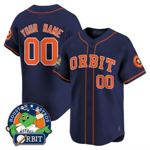 Custom Houston Astros Orbit Patch Vapor Premier Limited Jersey ¨C Navy KLUNKIM