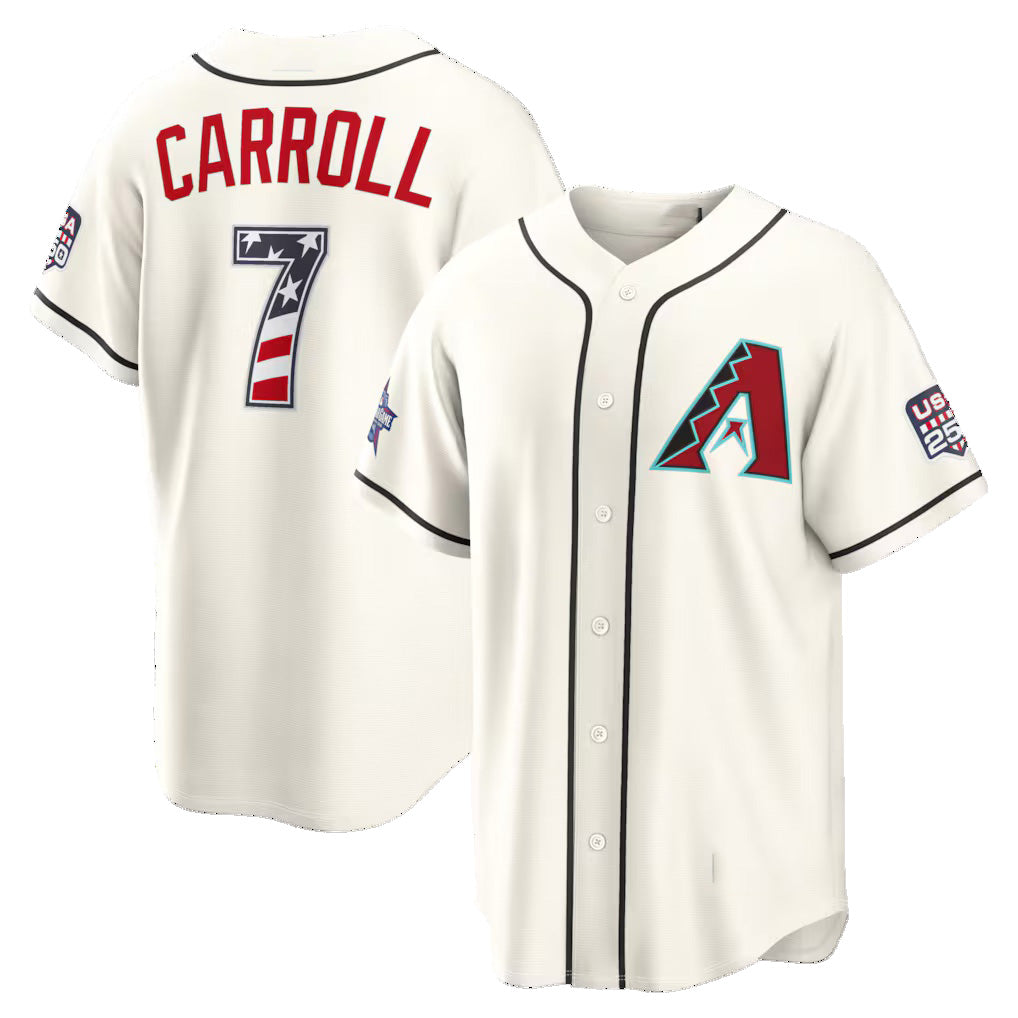 Arizona Diamondbacks #7 Corbin Carroll 2026 All-Star Edition Stars & Stripes Cream KLUNKIM Stadium Jersey