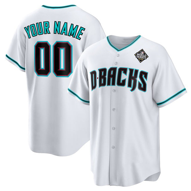 Custom Arizona Diamondbacks Active Player White KLUNKIM 2023 World Series Cool Base Stitched Jersey