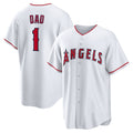Los Angeles Angels #1 Dad White KLUNKIM Home Replica Jersey