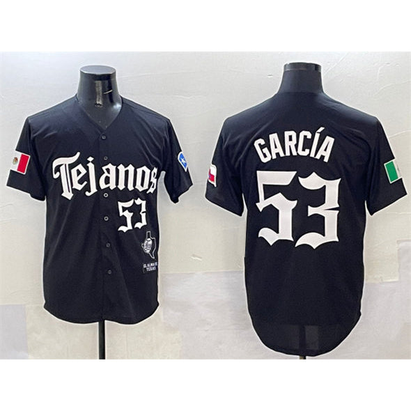 Texas Rangers #53 Adolis Garc¨ªa Black KLUNKIM Mexico 2025 Vapor Premier Limited Stitched Jersey