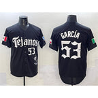 Texas Rangers #53 Adolis Garc¨ªa Black KLUNKIM Mexico 2025 Vapor Premier Limited Stitched Jersey