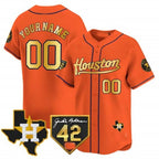 Custom Houston Astros 2024 Jackie Robinson Patch Vapor Premier Limited Jersey ¨C Orange KLUNKIM