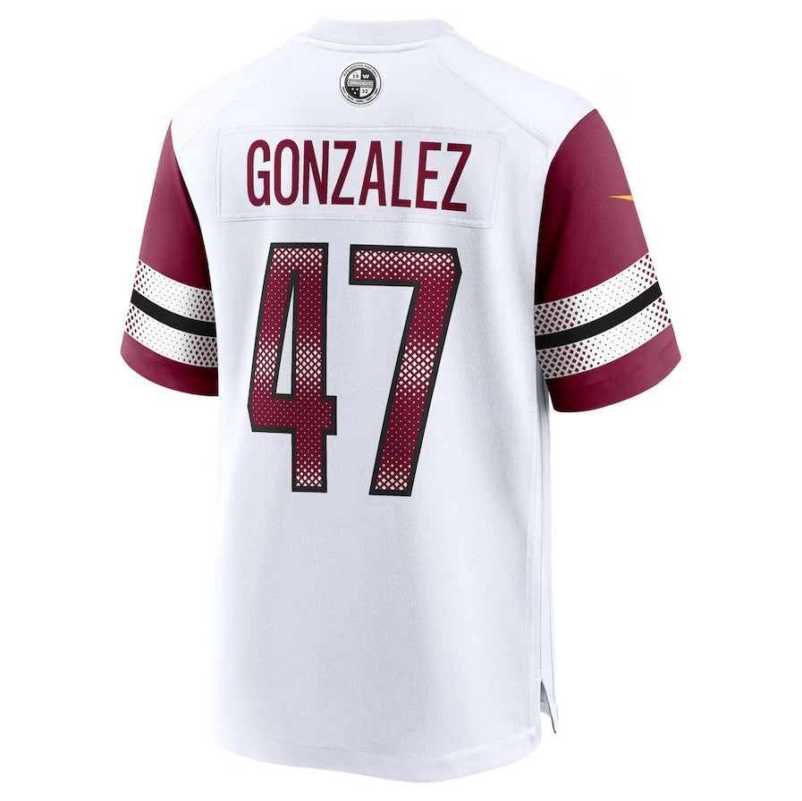 W.Commanders #47 Zane Gonzalez White KLUNKIM Game Jersey