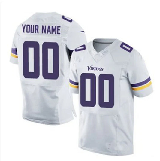 Custom MN.Vikings Elite White Jersey Stitched Jerseys Football Jerseys