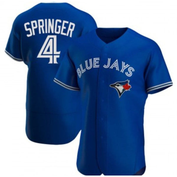 Toronto Blue Jays #4 George Springer Royal KLUNKIM Flex Base Stitched Jersey