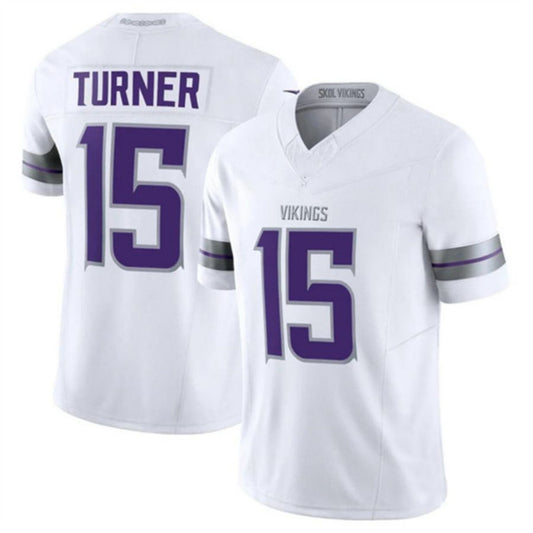 2024 MN.Vikings #15 Dallas Turner White Vapor F.U.S.E. Limited Football Stitched Jerseys