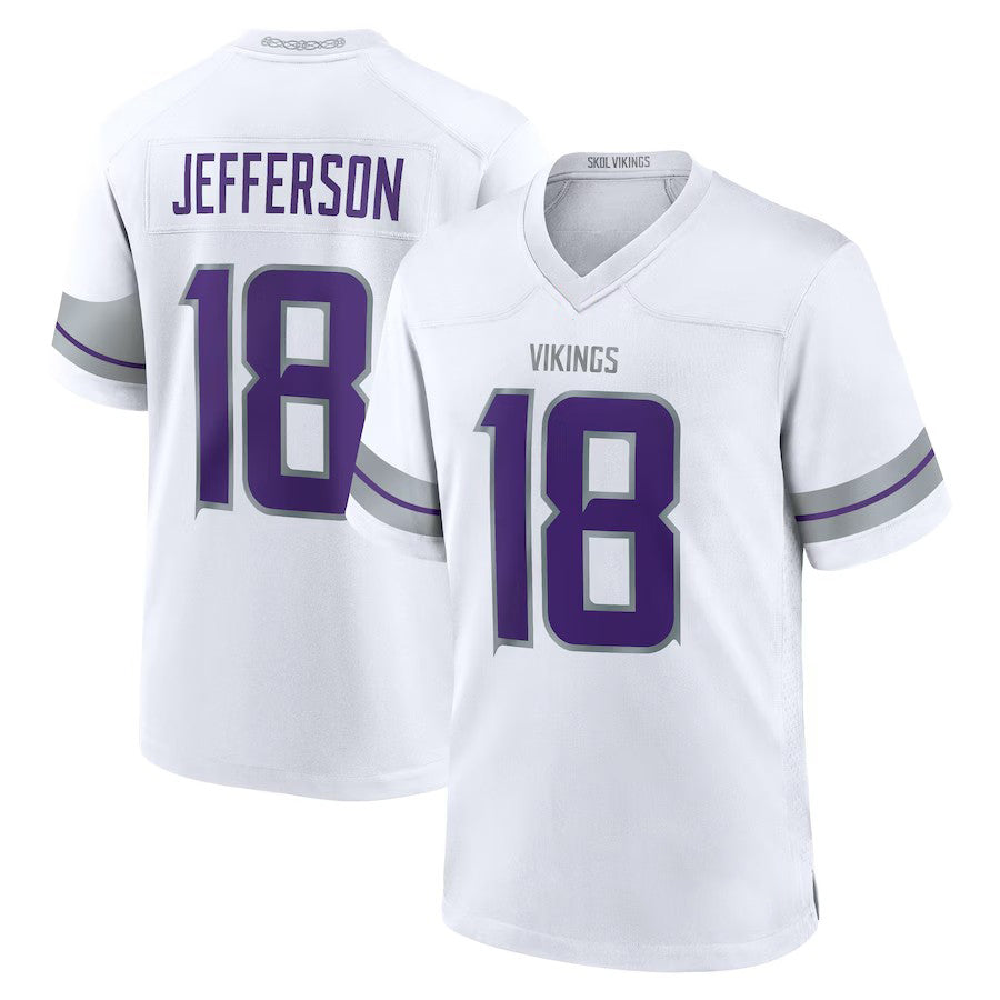 2024 MN.Vikings #18 Justin Jefferson White Game American Stitched Football Jersey