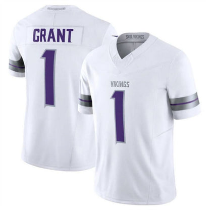 2024 MN.Vikings #1 Bud Grant White Vapor F.U.S.E. Limited Football Stitched Jerseys