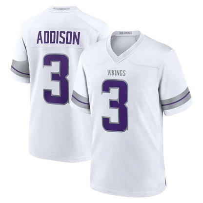 2024 MN.Vikings #3 Jordan Addison White Game American Stitched Football Jersey