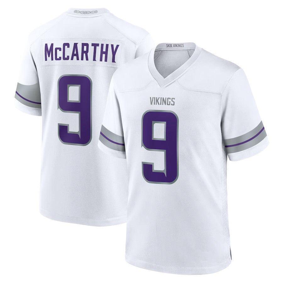 2024 MN.Vikings #9 J.J. McCarthy White Game American Stitched Football Jersey