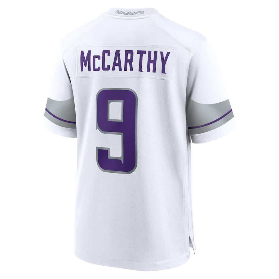 2024 MN.Vikings #9 J.J. McCarthy White Game American Stitched Football Jersey