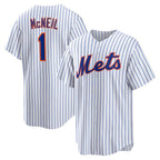 New York Mets #1 Jeff McNeil White KLUNKIM Home Replica Player Jersey