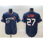 Houston Astros #27 Jose Altuve Navy KLUNKIM 2025 City Connect With Texas Patch Limited Stitched Jersey