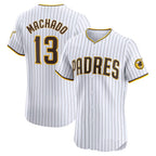 San Diego Padres #13 Manny Machado White KLUNKIM Home Elite Jersey