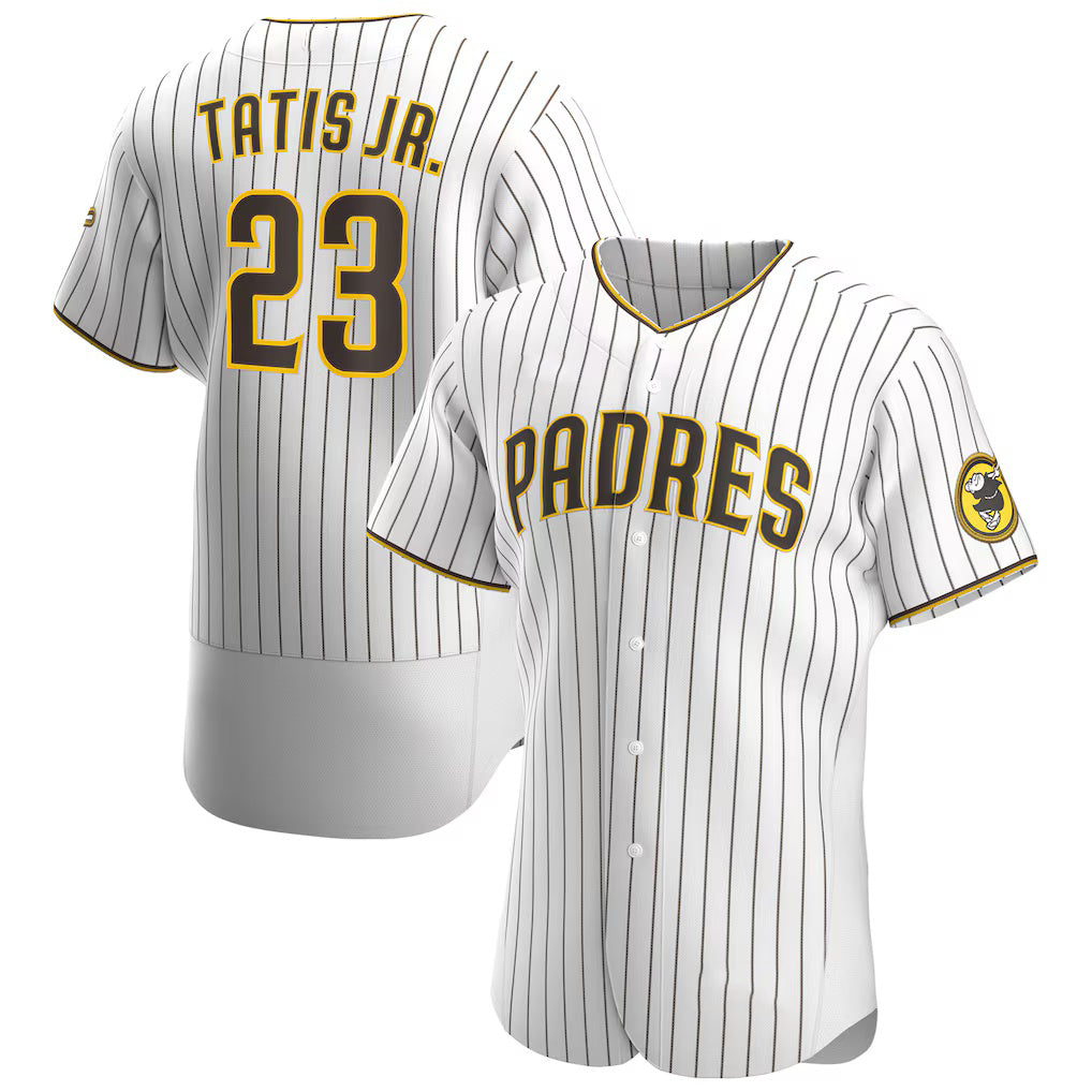 San Diego Padres #23 Fernando Tat¨ªs Jr. White-Brown KLUNKIM Home Authentic Player Jersey