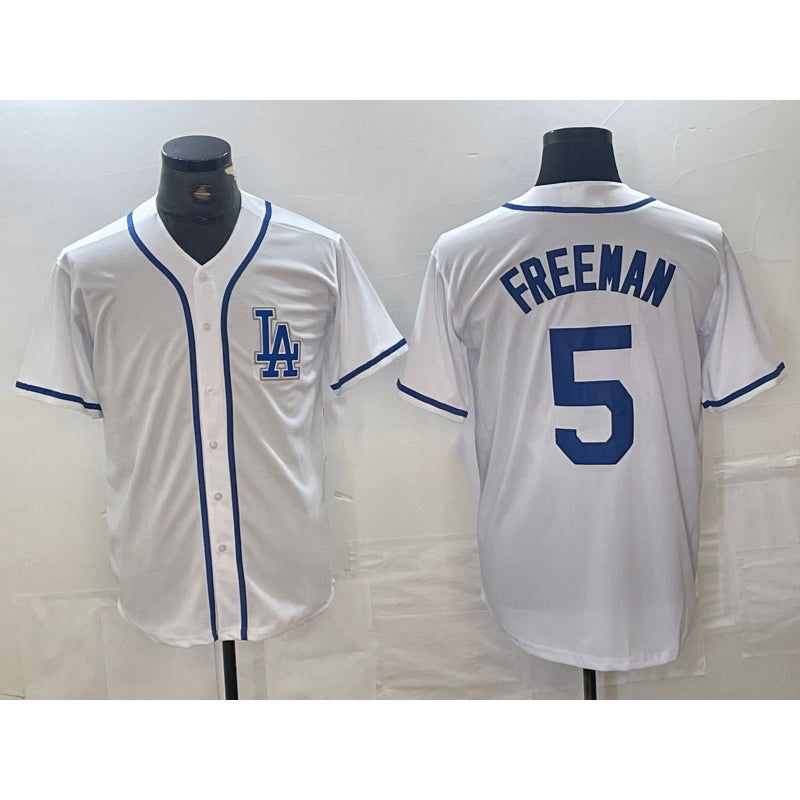 Los Angeles Dodgers #5 Freddie Freeman White KLUNKIM Cool Base Stitched Jersey