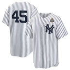 New York Yankees #45 Gerrit Cole White KLUNKIM 2024 World Series Cool Base Stitched Jersey
