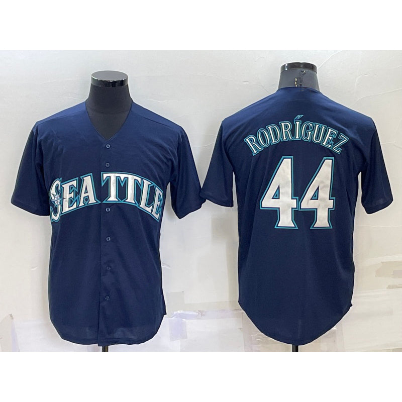 Seattle Mariners #44 Julio Rodriguez Navy Blue KLUNKIM Stitched Cool Base Jersey
