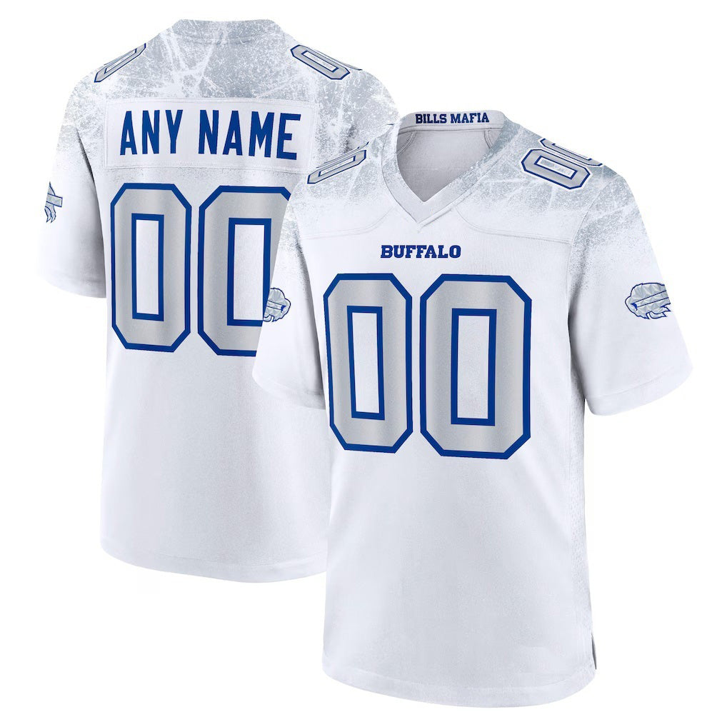 Custom B.Bills White KLUNKIM 2025 Rivalries Collection Game Jersey
