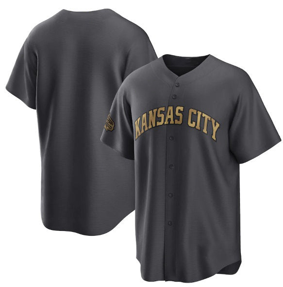 Kansas City Royals Blank Charcoal KLUNKIM 2022 All-Star Cool Base Stitched Jersey