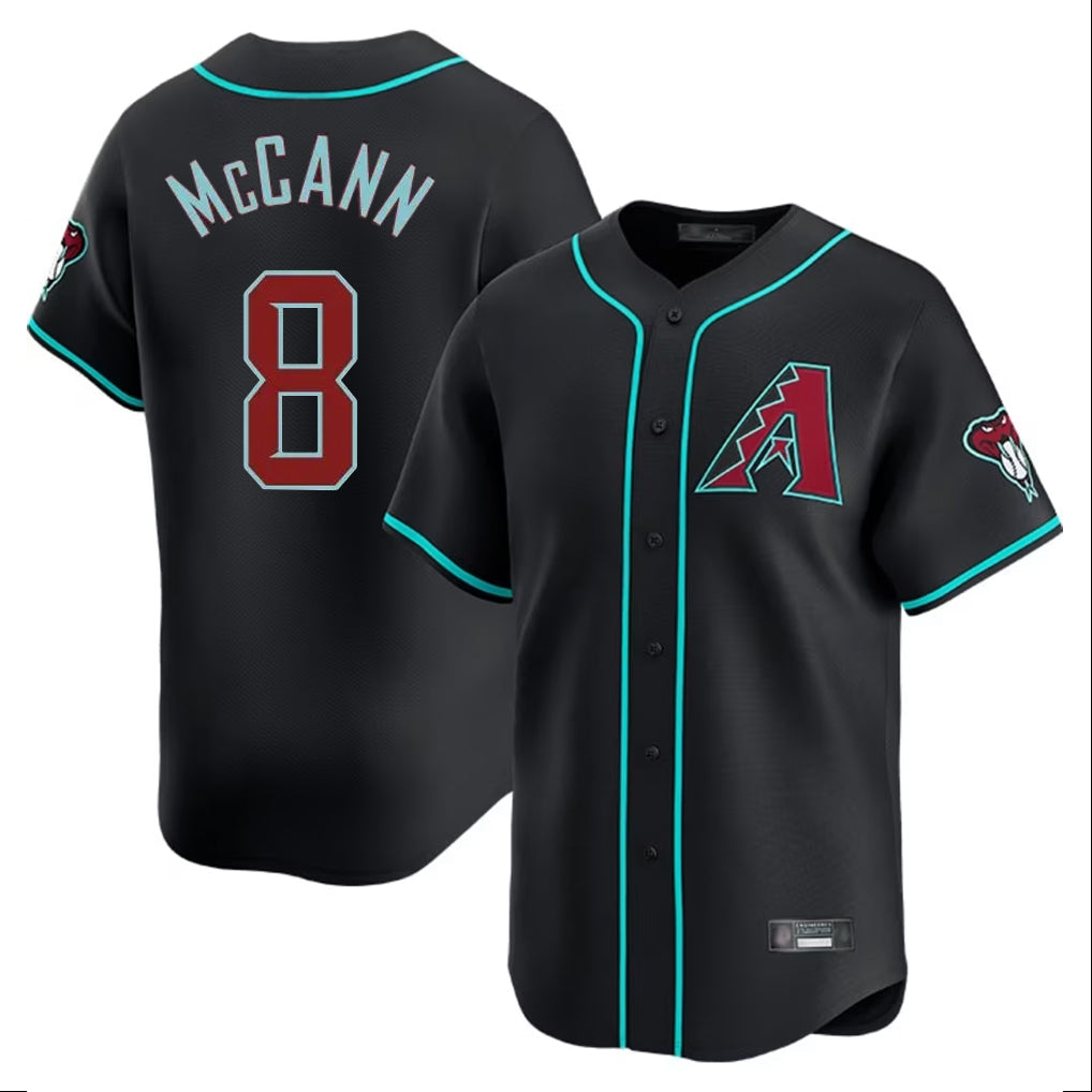 Arizona Diamondbacks #8 James McCann Player Black KLUNKIM Limited Home Game Stitched Jerseys