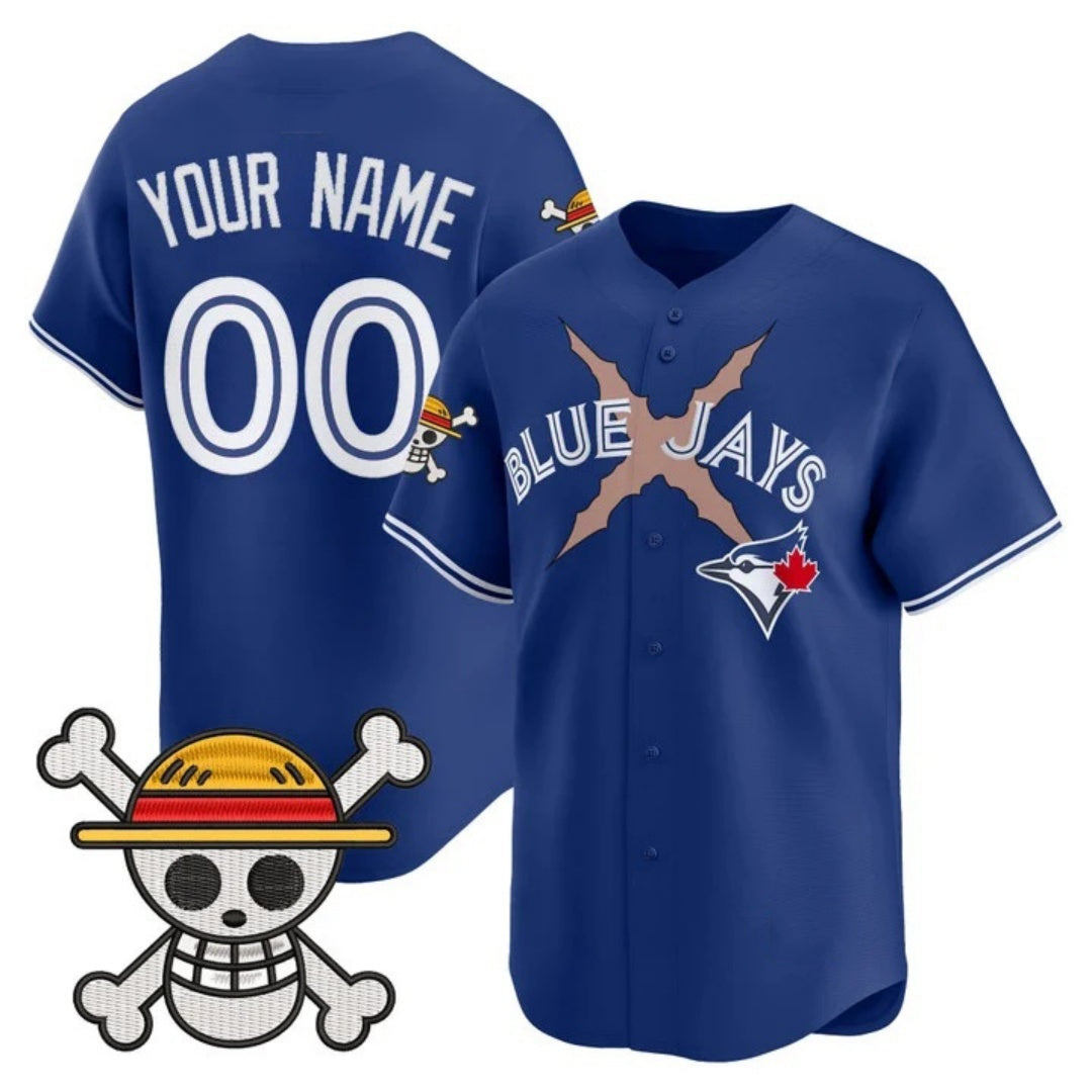Custom Toronto Blue Jays x One Piece Royal KLUNKIM Vapor Premier Limited Jersey - Stitched