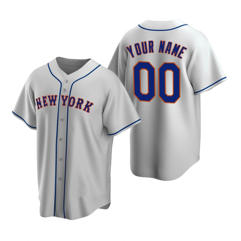 Custom New York Mets Gray KLUNKIM Stitched Cool Base Road Jersey