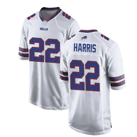 B.Bills #22 Damien Harris WHITE Game Jersey American Stitched Football Jerseys