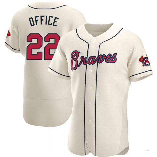 Atlanta Braves #22 Rowland Office Cream Alternate Jersey Stitches Baseball Jerseys