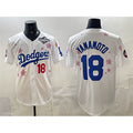 Los Angeles Dodgers #18 Yoshinobu Yamamoto White KLUNKIM 2025 World Series Patch Tokyo Series Limited Stitched Jersey