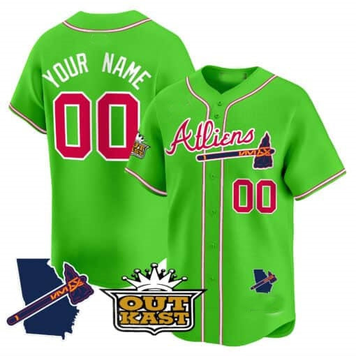 Custom Atlanta Braves Atliens Vapor Premier Limited Jersey V2 ¨C Green KLUNKIM