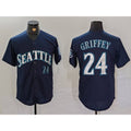 Seattle Mariners #24 Ken Griffey Jr Navy KLUNKIM Cool Base Stitched Jersey