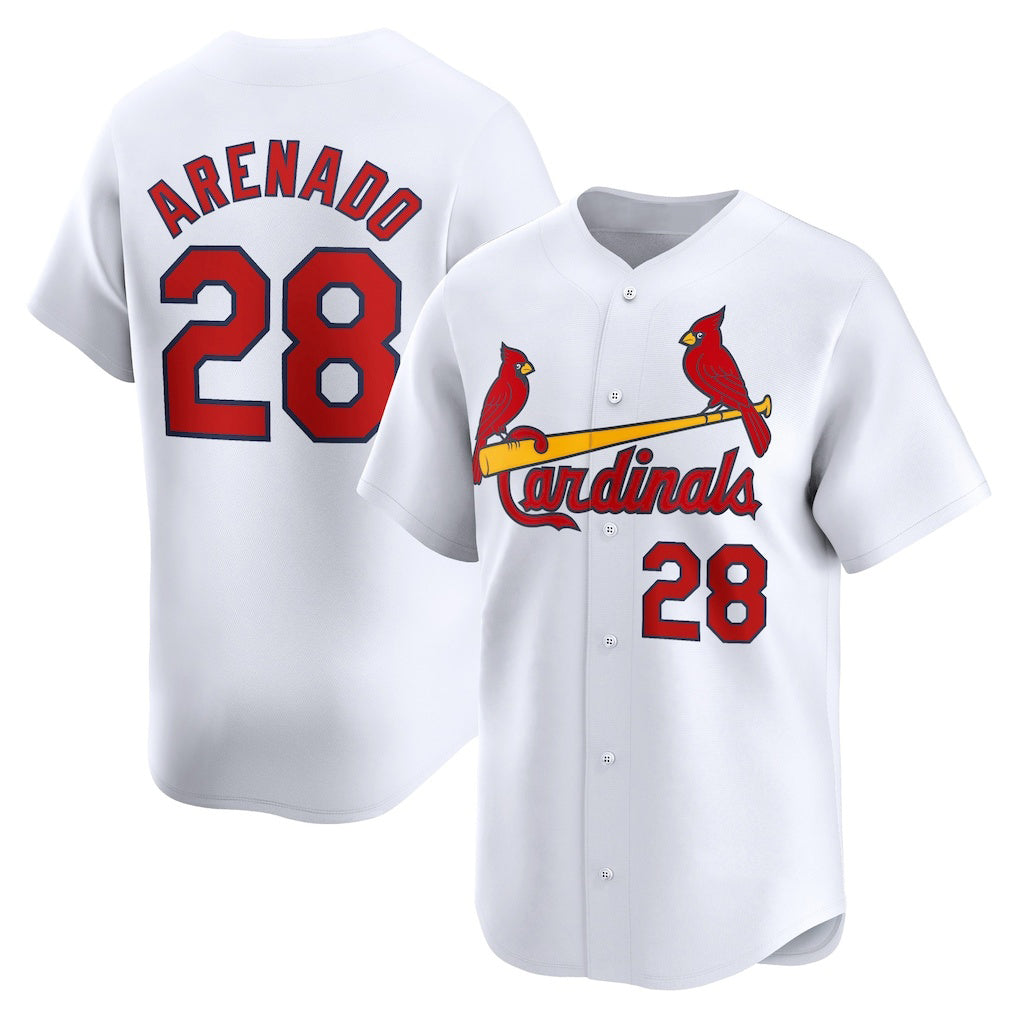 St. Louis Cardinals #28 Nolan Arenado White KLUNKIM Home Limited Player Jersey