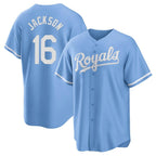 Kansas City Royals #16 Bo Jackson Player Light Blue KLUNKIM Home Game Stitched Jerseys