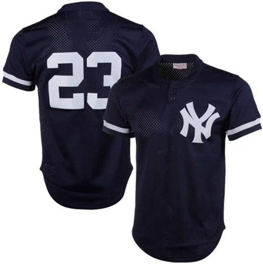 New York Yankees #23 Don Mattingly Mitchell & Ness 1995 Authentic Cooperstown Collection Mesh Batting Practice Jersey - Navy Stitches Baseball Jerseys
