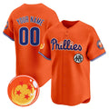 Custom Philadelphia Phillies x Dragon Ball Orange KLUNKIM Vapor Premier Limited Jersey - All Stitched