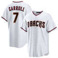 Arizona Diamondbacks #7 Corbin Carroll White KLUNKIM Cool Base Stitched Jersey 2
