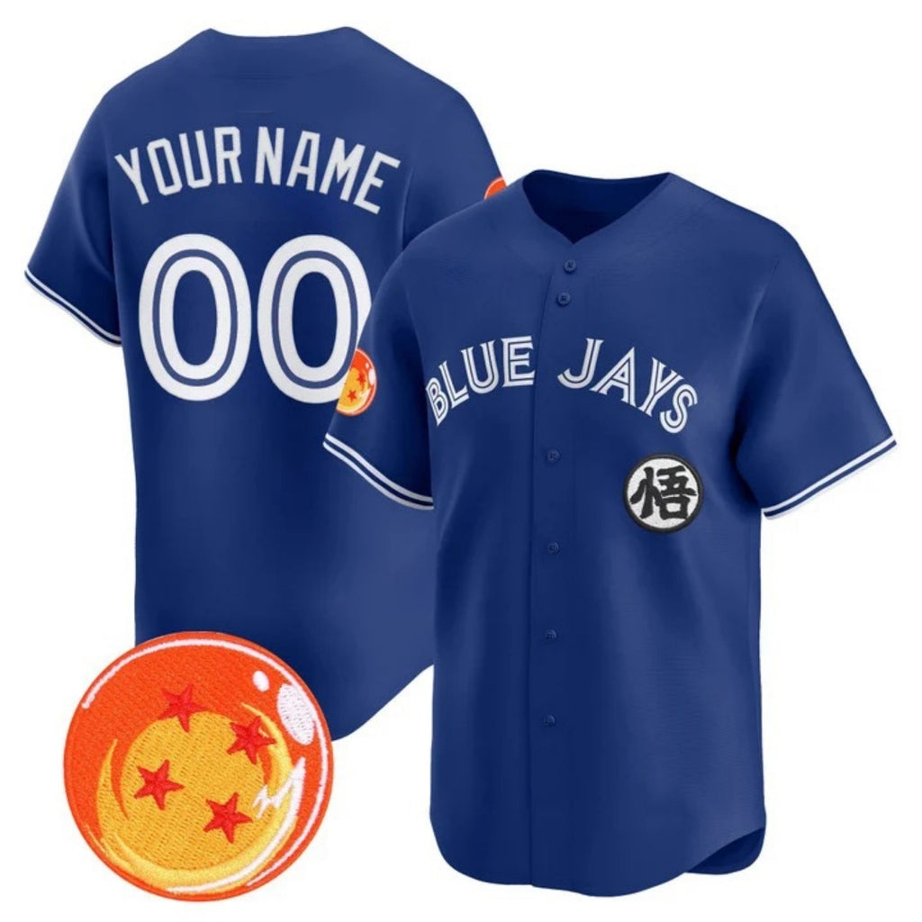 Custom Toronto Blue Jays x Dragon Ball Royal KLUNKIM Vapor Premier Limited Jersey - All Stitched