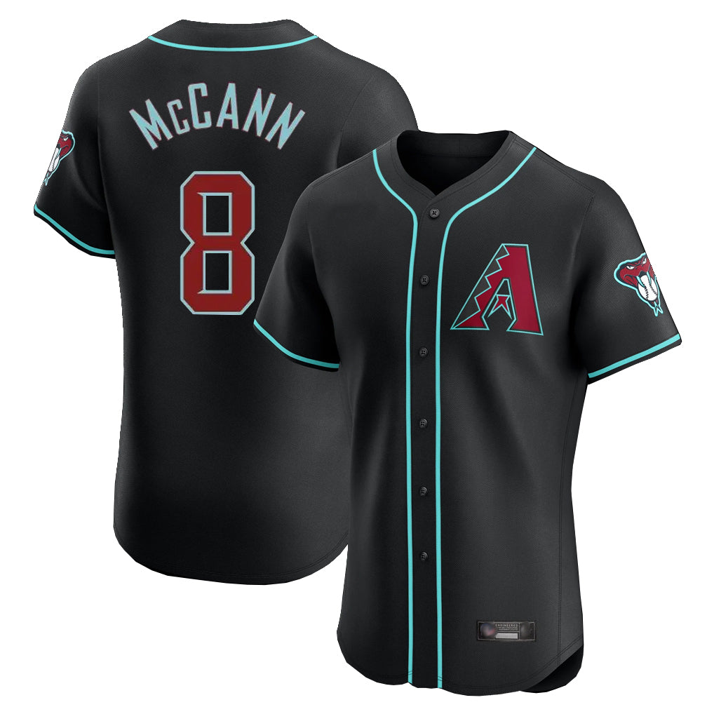 Arizona Diamondbacks #8 James McCann Player Black KLUNKIM Limited Elite Home Game Stitched Jerseys