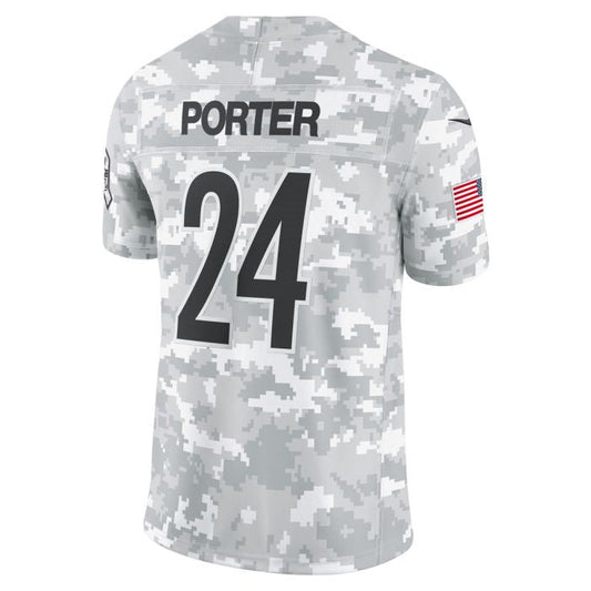 P.Steelers #24 Joey Porter Jr. Arctic Camo 2024 Salute to Service Limited Stitched American Football Jerseys