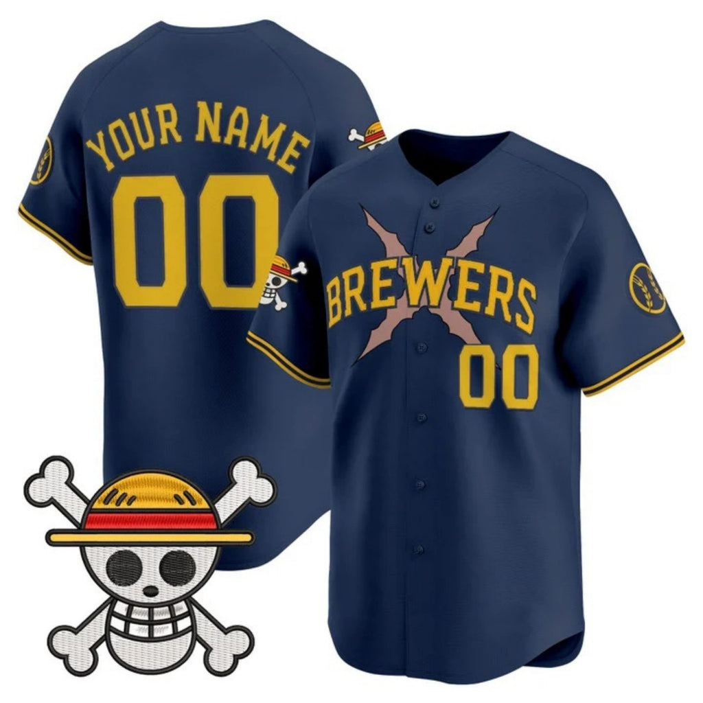 Custom Milwaukee Brewers x One Piece Navy KLUNKIM Vapor Premier Limited Jersey - Stitched